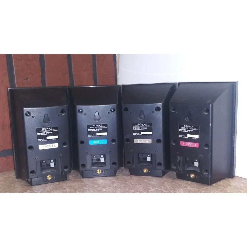 Sony Speakers SS-TS102 Set of 4 Black Untested. No cable. FOR PARTS ONLY